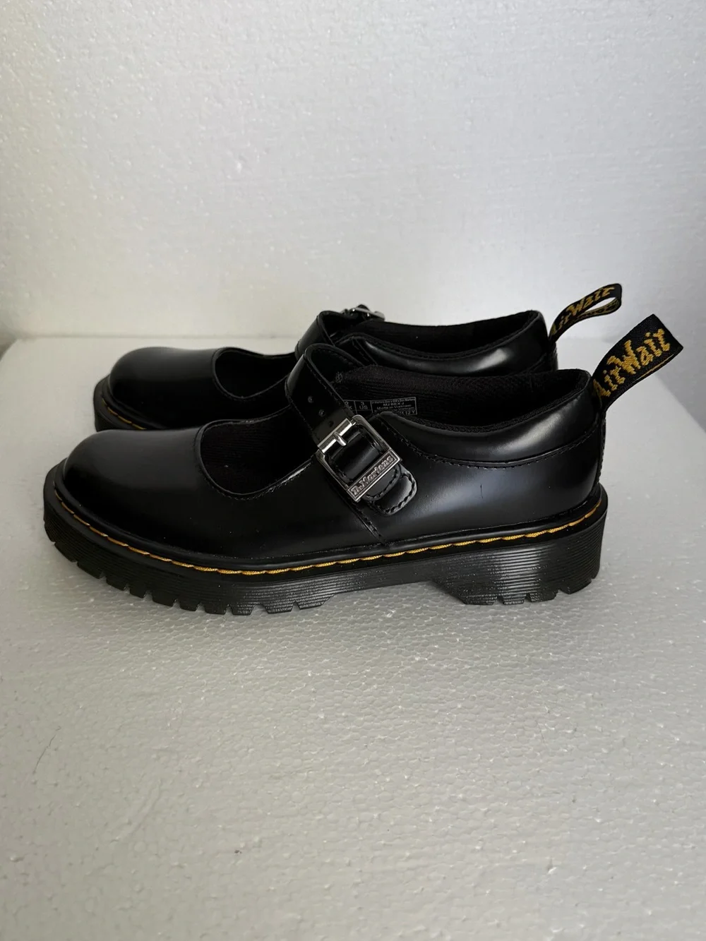 Dr. Martens Jadon Mary Jane Chunky Black Leather Shoes